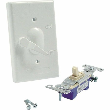 BELL Electrical Box Cover, 1 Gang, Rectangular, Aluminum, Toggle Switch 5121-1